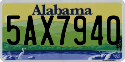 AL license plate 5AX7940