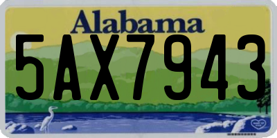 AL license plate 5AX7943