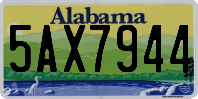AL license plate 5AX7944