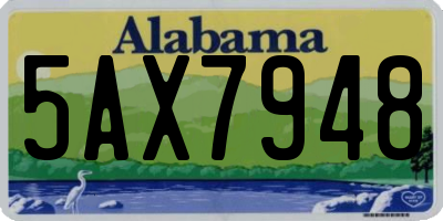AL license plate 5AX7948