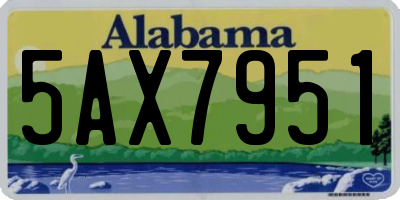 AL license plate 5AX7951