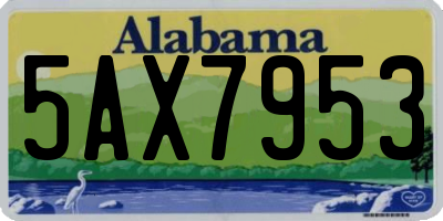 AL license plate 5AX7953