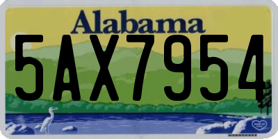 AL license plate 5AX7954