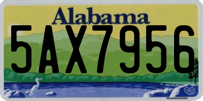 AL license plate 5AX7956