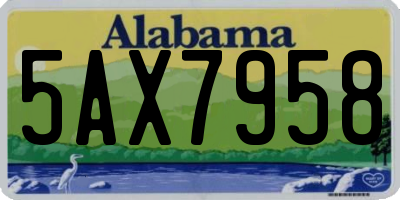 AL license plate 5AX7958