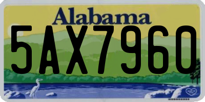 AL license plate 5AX7960