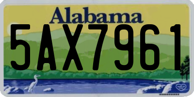AL license plate 5AX7961