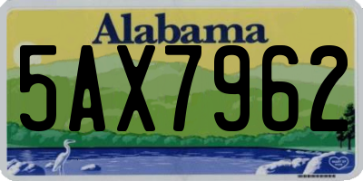 AL license plate 5AX7962