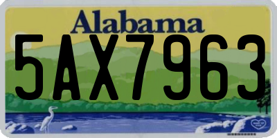 AL license plate 5AX7963