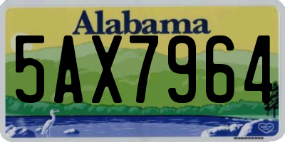 AL license plate 5AX7964