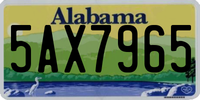 AL license plate 5AX7965