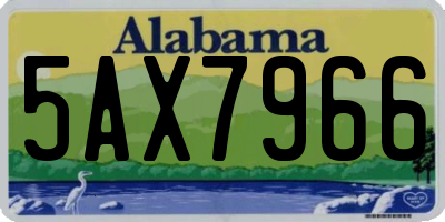 AL license plate 5AX7966