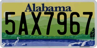 AL license plate 5AX7967