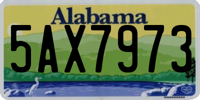 AL license plate 5AX7973