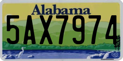 AL license plate 5AX7974
