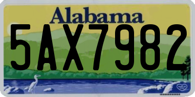 AL license plate 5AX7982