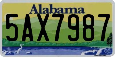 AL license plate 5AX7987