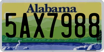 AL license plate 5AX7988