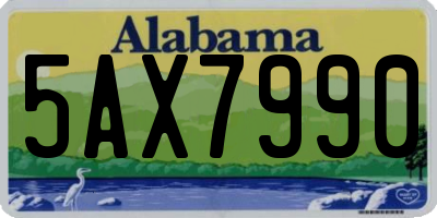 AL license plate 5AX7990