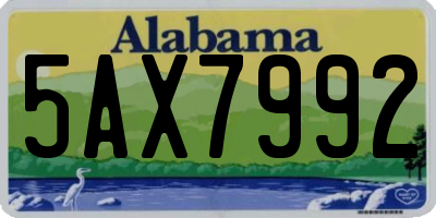 AL license plate 5AX7992