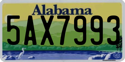 AL license plate 5AX7993