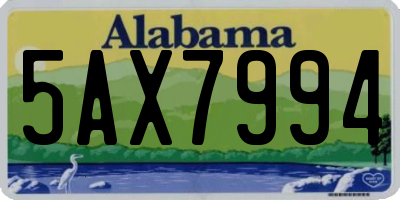 AL license plate 5AX7994