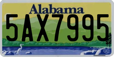 AL license plate 5AX7995