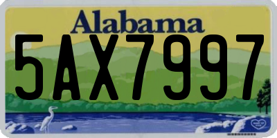 AL license plate 5AX7997