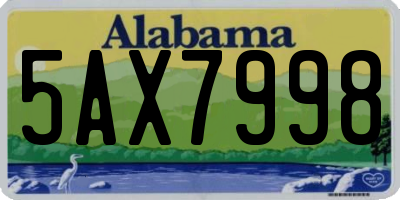 AL license plate 5AX7998