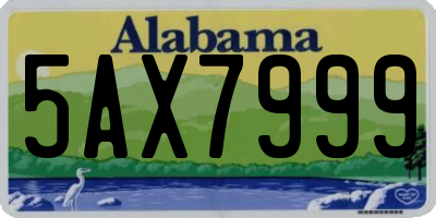 AL license plate 5AX7999