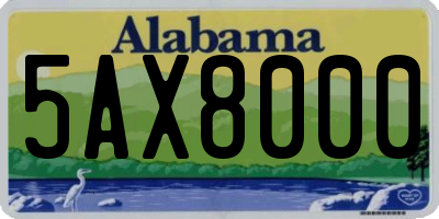 AL license plate 5AX8000