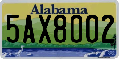 AL license plate 5AX8002