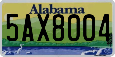 AL license plate 5AX8004