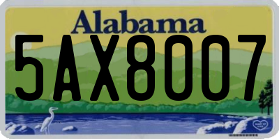 AL license plate 5AX8007