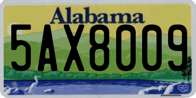 AL license plate 5AX8009