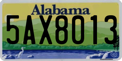 AL license plate 5AX8013