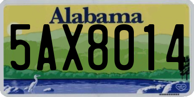 AL license plate 5AX8014