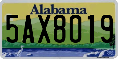 AL license plate 5AX8019