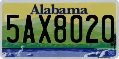 AL license plate 5AX8020