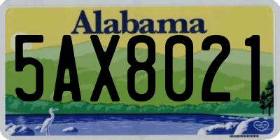 AL license plate 5AX8021