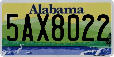 AL license plate 5AX8022