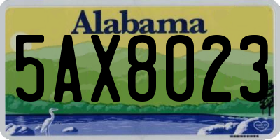 AL license plate 5AX8023
