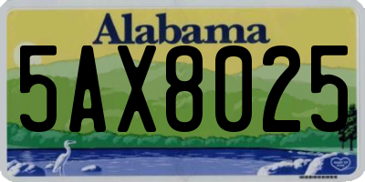 AL license plate 5AX8025