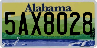 AL license plate 5AX8028