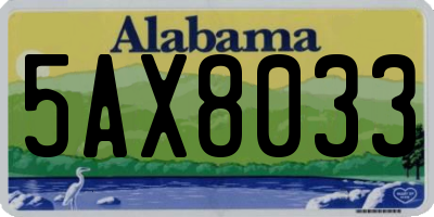 AL license plate 5AX8033
