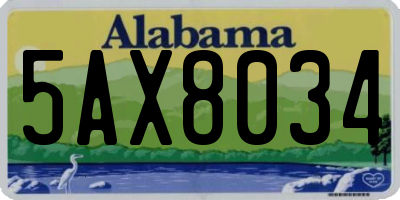 AL license plate 5AX8034