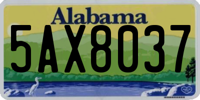 AL license plate 5AX8037