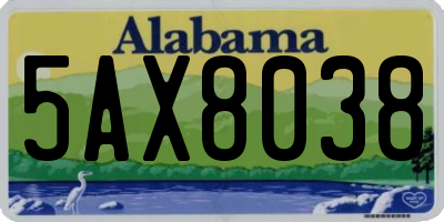 AL license plate 5AX8038