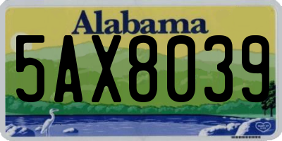 AL license plate 5AX8039