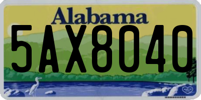 AL license plate 5AX8040